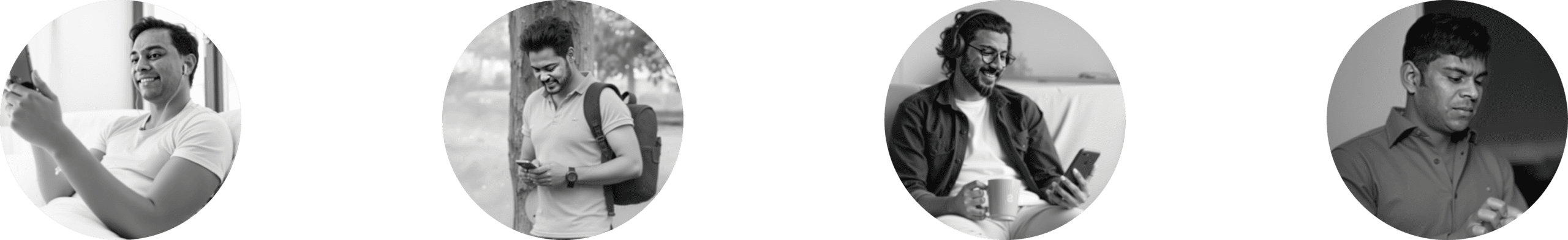 People using smartphones and tablets for digital engagement and communication.