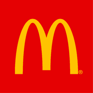 McDonald's logo on a red background, iconic fast-food brand symbol.